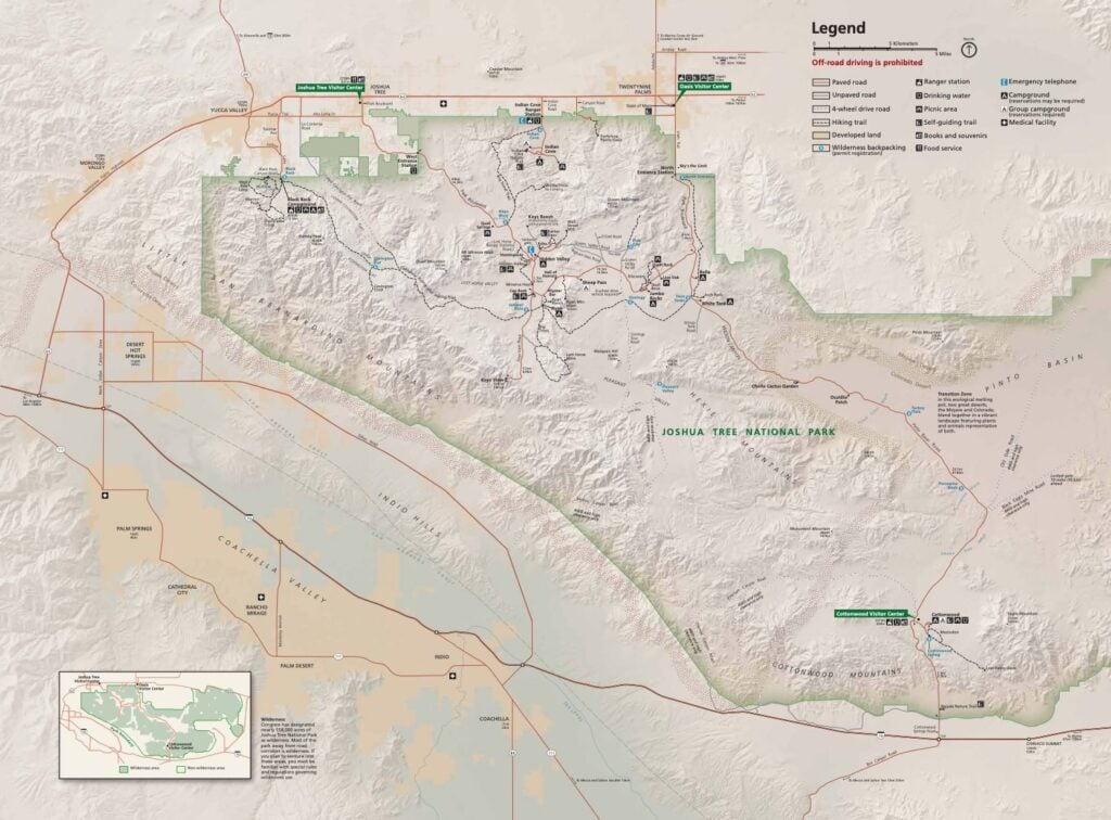 Joshua Tree National Park Map // Headed to Joshua Tree National Park for the first time? Here's details on the 3 best Joshua Tree hikes, plus info on where to stay during your trip