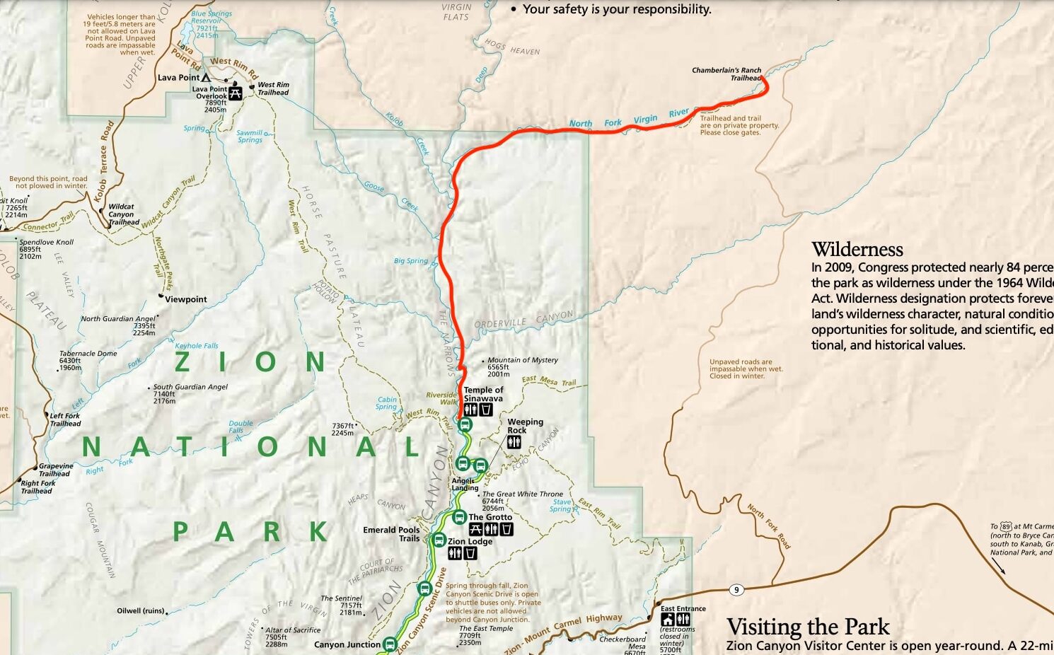 Zion Narrows Trail Map Hiking The Zion Narrows: A Complete Guide – Bearfoot Theory