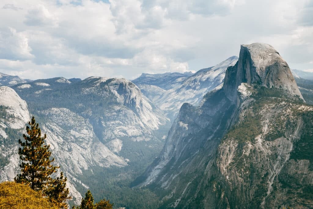 View of Half Dome from Glacier Point in Yosemite National Park