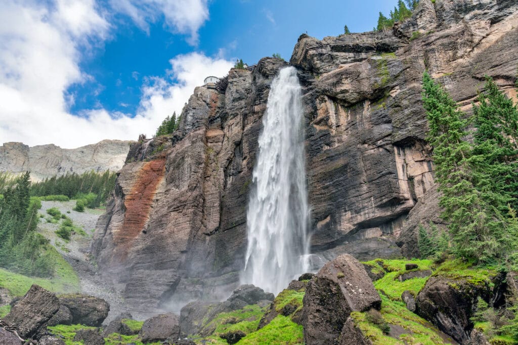 Bridal Veil Falls // Learn about 7 of the best Telluride hikes including distance, elevation gain, and directions to the trailheads.