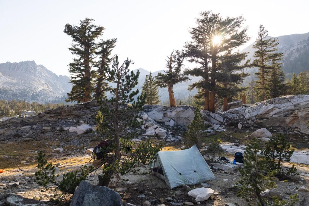 Campsite at Big Five Lakes on the Mineral King Loop in Sequoia National Park