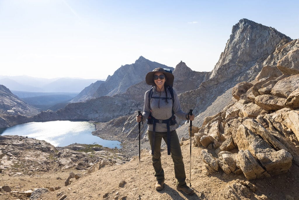 Views of Columbine Lake and Lost Valley from Sawtooth Pass on the Mineral King Loop in Sequoia National Park