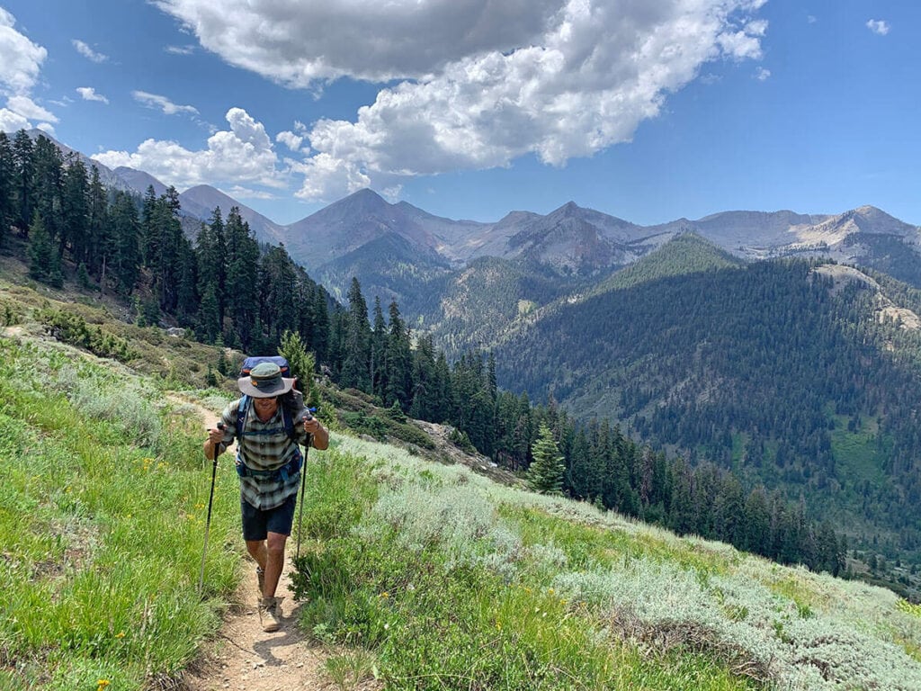 Hiking up Timber Gap at the start of the Mineral King Loop in Sequoia National Park