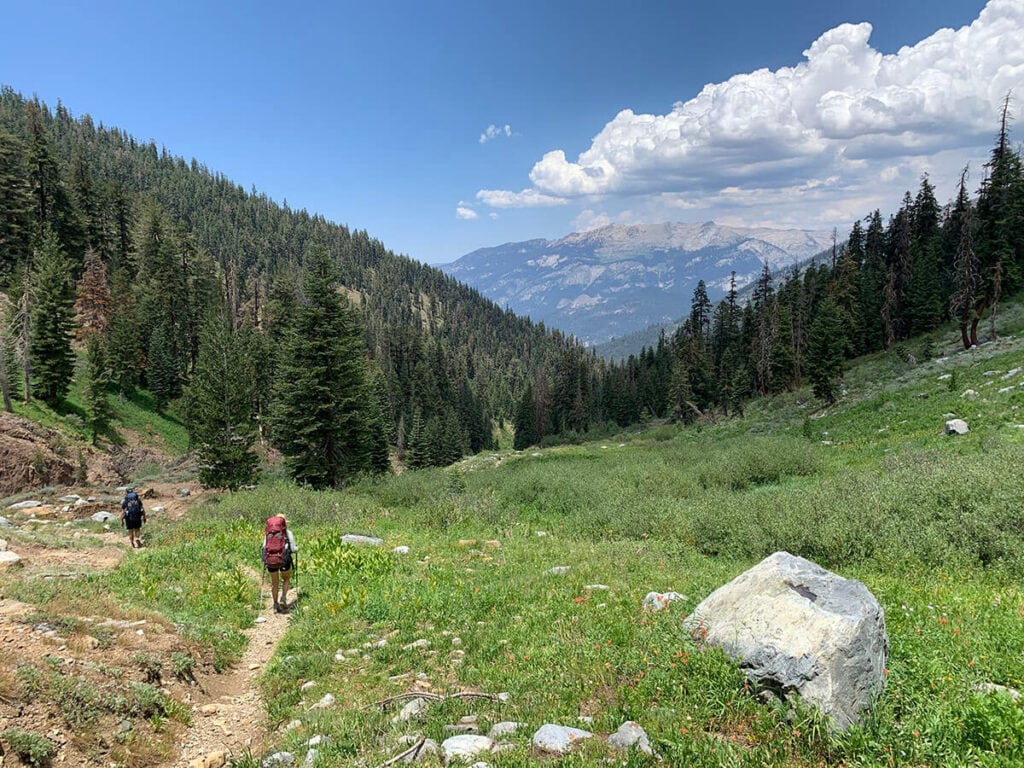 After hiking over Timber Gap on the Mineral King Loop trail in Sequoia National Park