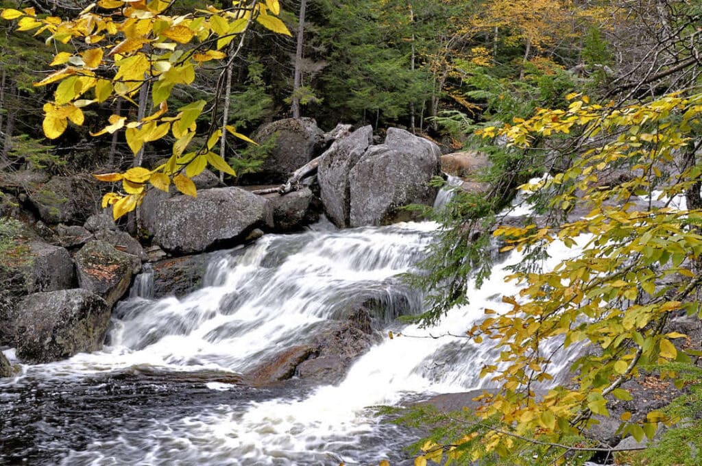 Georgiana Falls // Discover the 5 most scenic White Mountains waterfall hikes in New Hampshire including how to get there and what to expect along the trail.