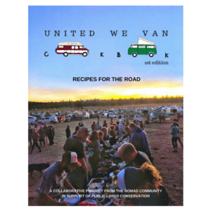 Book cover of the van life book United We Van Cookbook