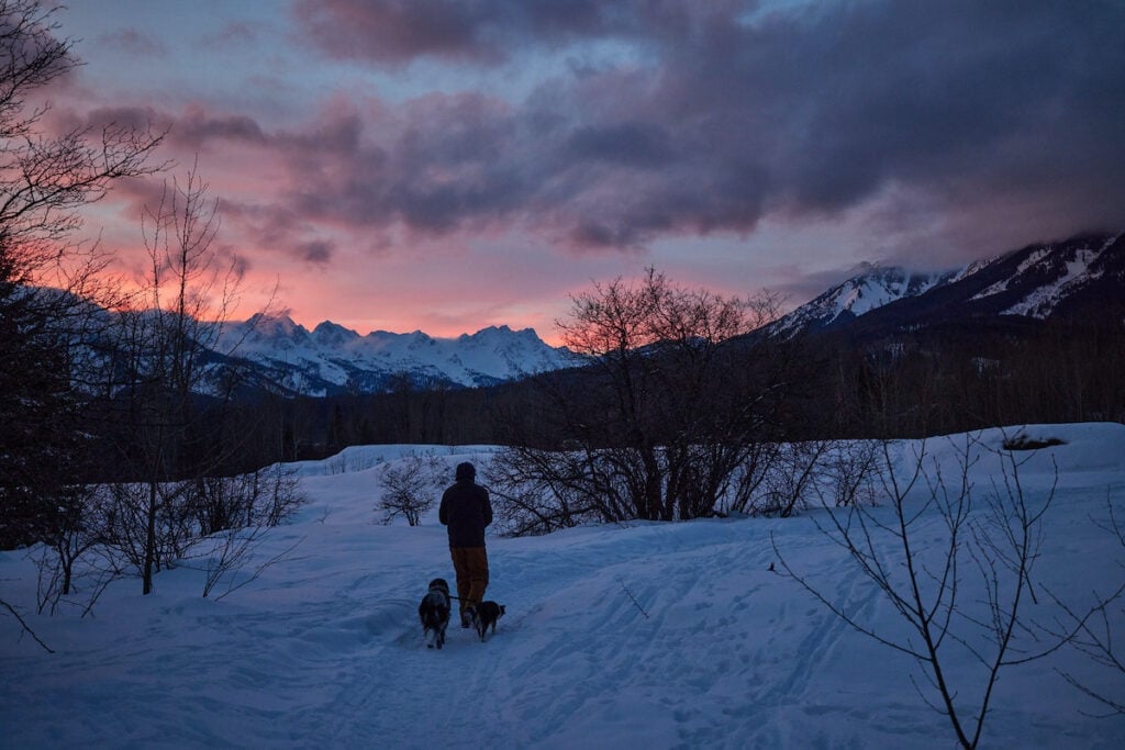 Fernie's Montane Hut Trail at sunset
