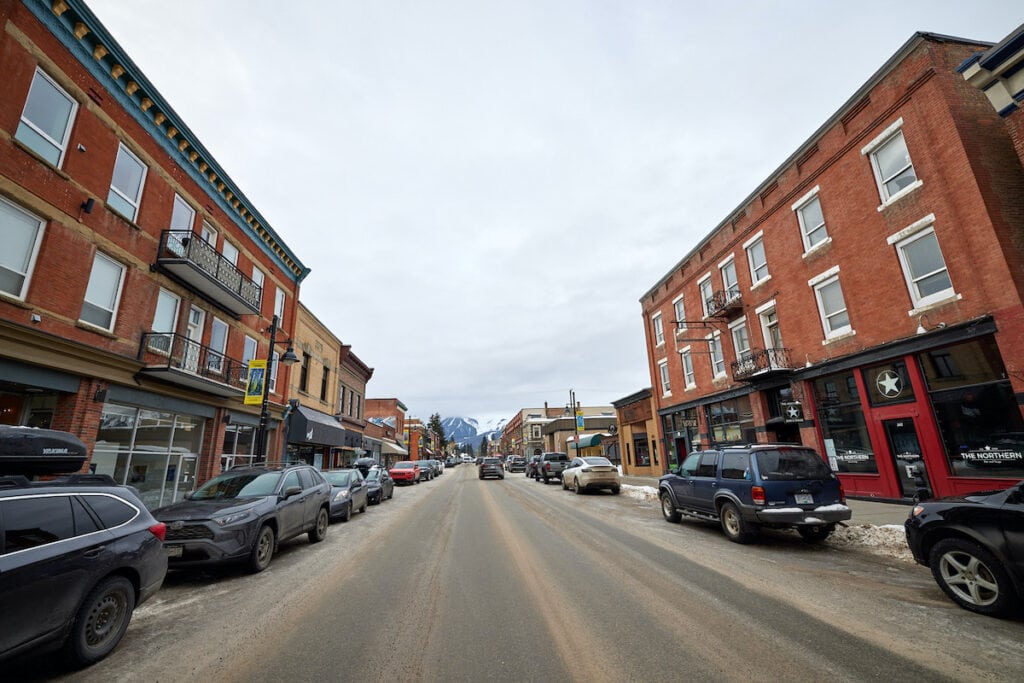 The downtown area in Fernie, British Columbia