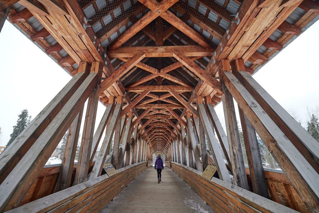 The pedestrian bridge in Golden, British Columbia
