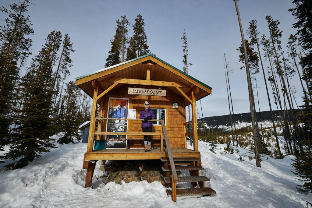 The Viewpoint Cabin on the Mt. Crowe Cabin Loop - a great winter hike