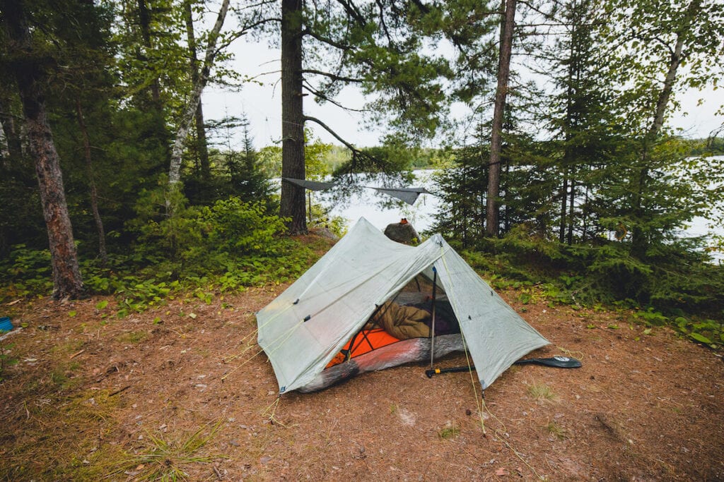 Zpacks Triplex backpacking tent in the Boundary Waters Minnesota