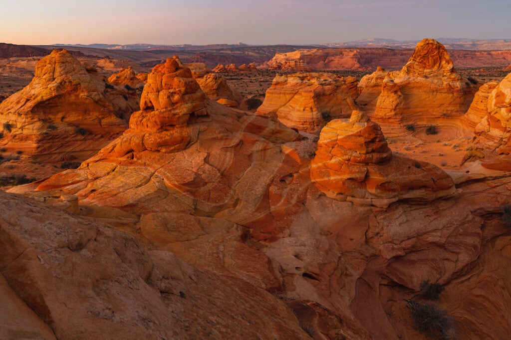 South Coyote Buttes at sunset in Utah