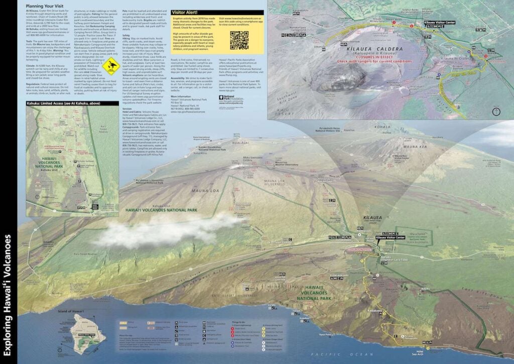 Map of Hawaii Volcanoes National Park