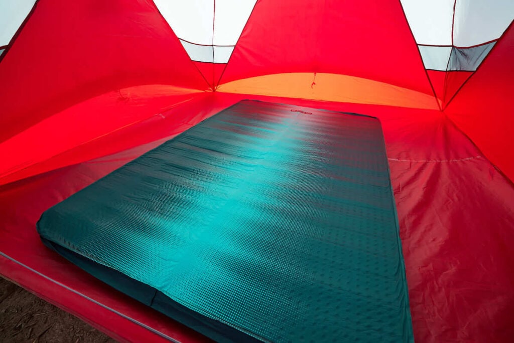 The NEMO Roamer Double Sleeping Pad review - inflated in a camping tent