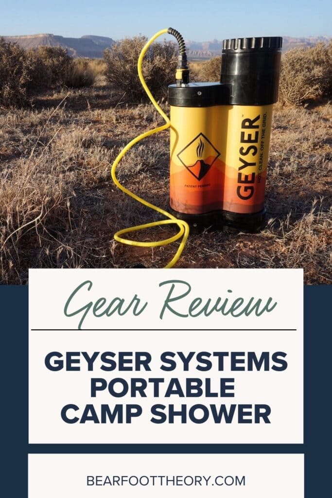 Read our review of the Geyser Systems Portable Shower with Heater - it's great for car campers & van lifers looking for a simple camp shower.