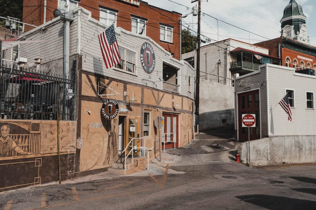 Outside of the Old Bisbee Brewing Company building in Bisbee Arizona