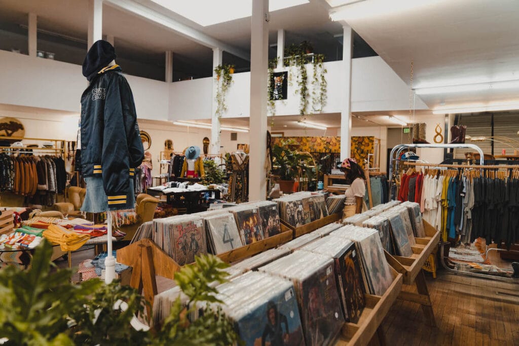 Classic Rock Couture vintage shop selling clothes and records in Bisbee, Arizona