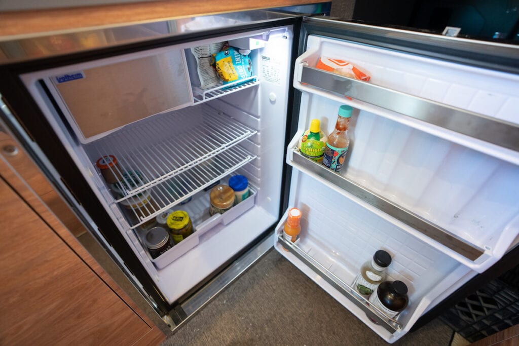 Isotherm refrigerator in a Sprinter Camper Van