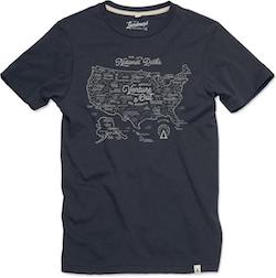 The Landmark Project national parks map t-shirt