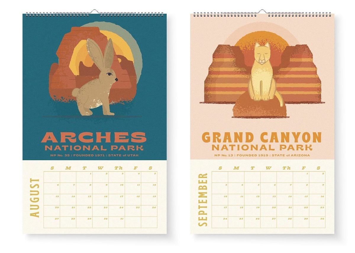 National Park wildlife calendar