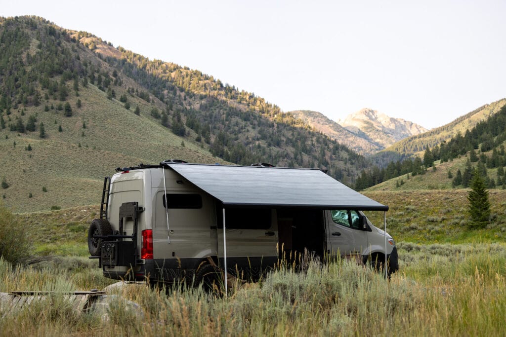 Fiama awning on a 170" 4x4 Sprinter Camper Van