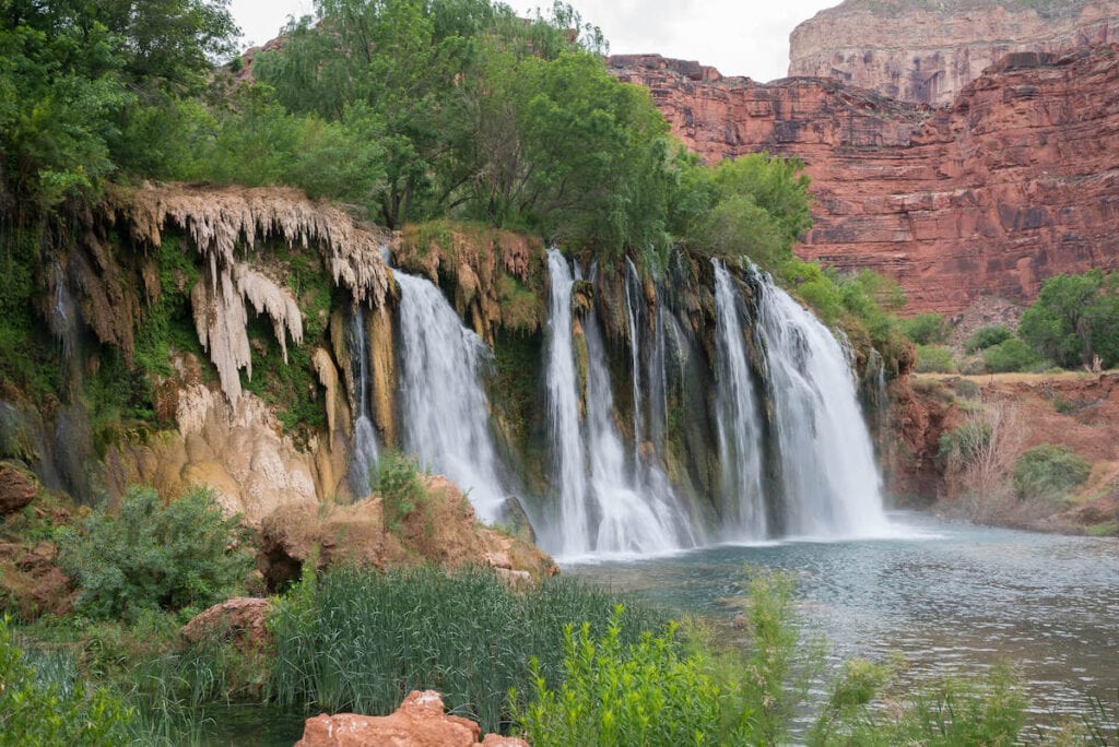 Fifty Foot Falls waterfall in Havasu Canyon in Arizona