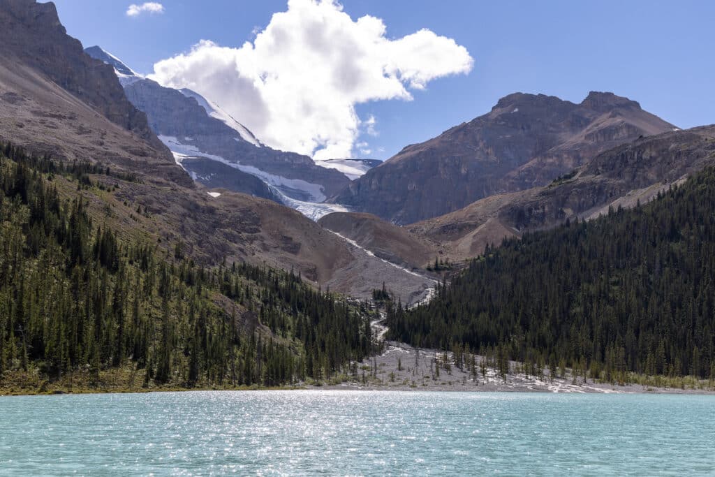 Boundary Lake in Jasper National Park along the Icefields Parkway