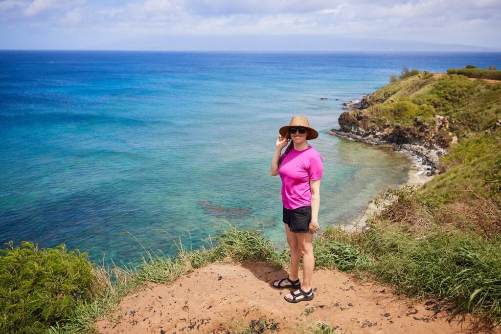 Kristen Bor on cliff in Maui