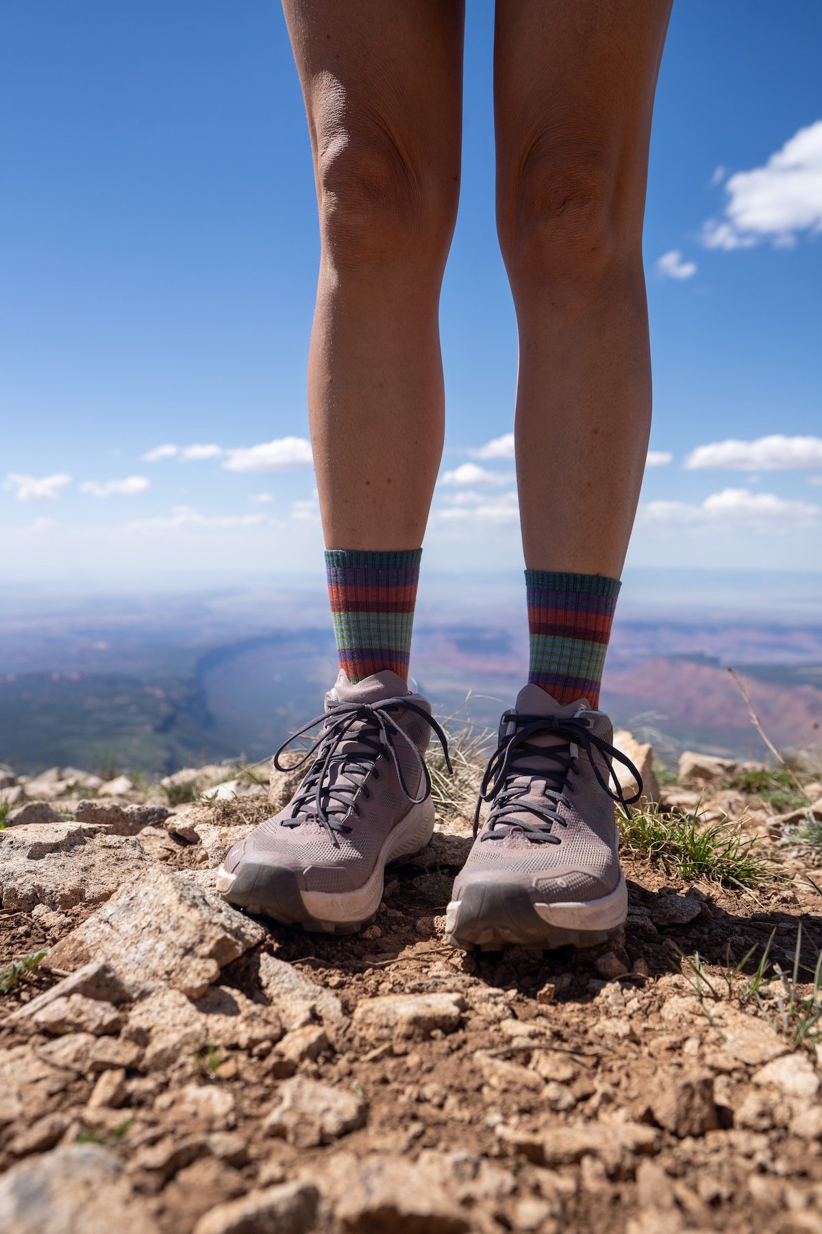 Oboz Katabatic LT Mid hiking shoes on top of a mountain