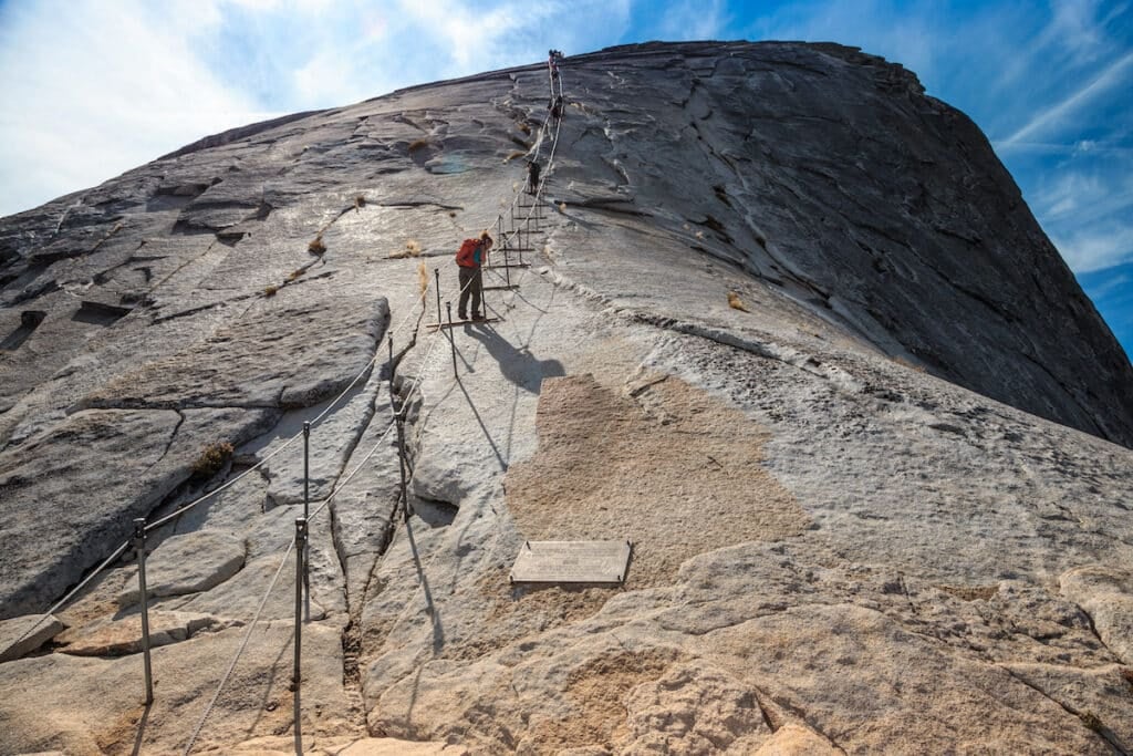 A shot from the bottle of the Half Dome cables