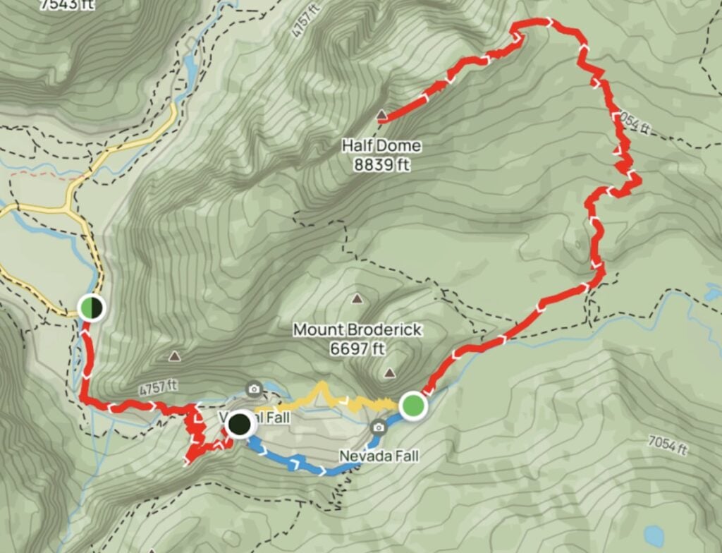 Half dome outlet trailhead