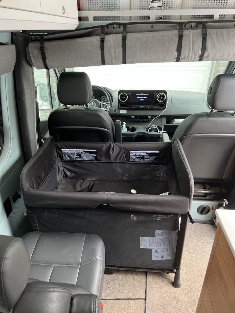 Bugaboo Stardust Travel Crib in a Sprinter Van