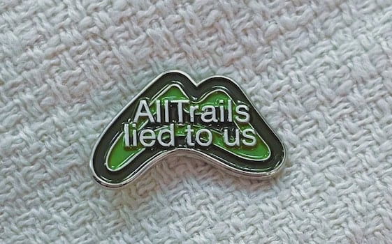 Pin that says All Trails lied to us