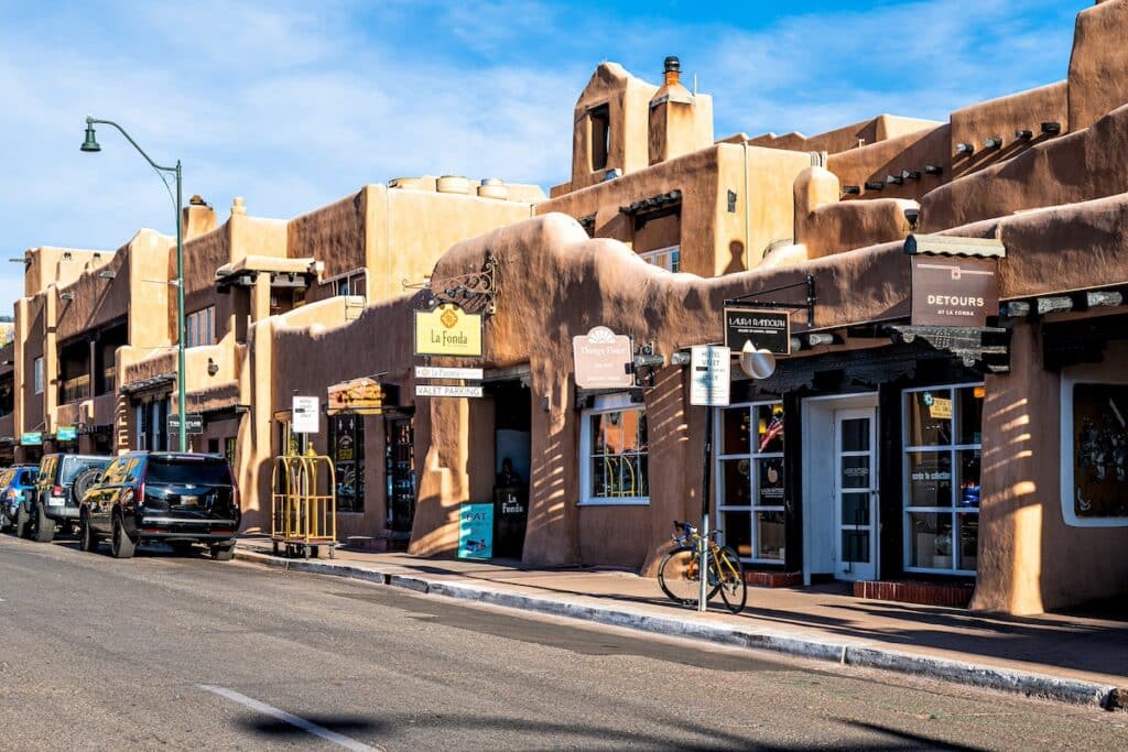 Storefronts in Old Town Santa Fe