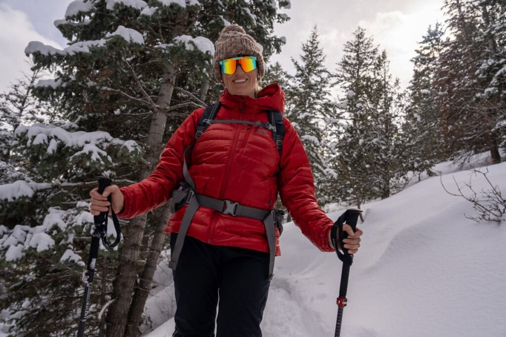 Kristen Bor on a winter hike