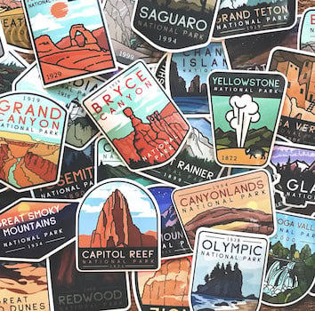 National Park sticker set