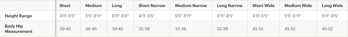 REI Magma Sleeping Bag Size Chart