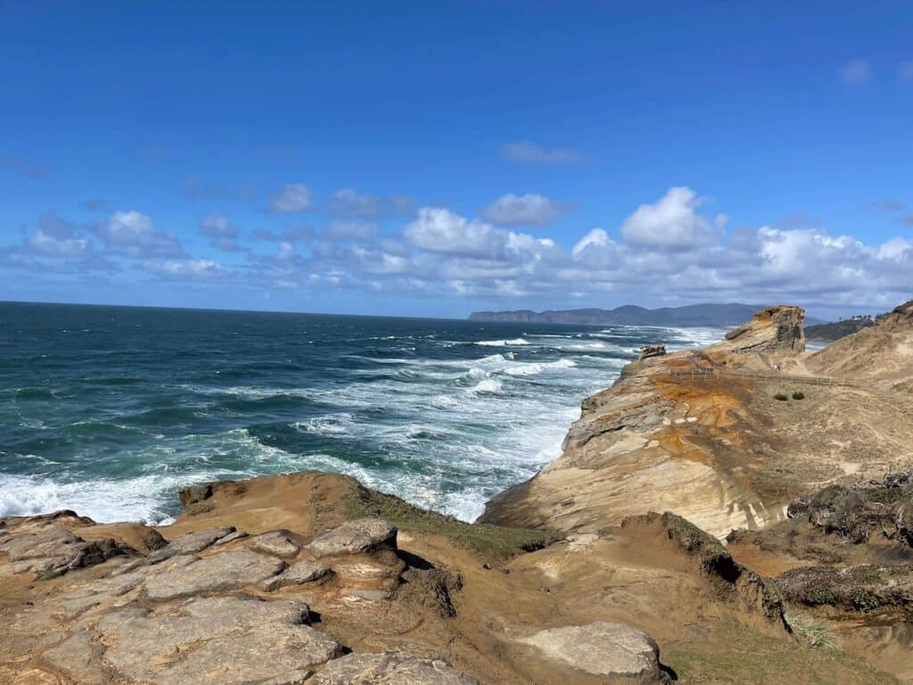 Rock shoreline at Cape Kiwanda on the Oregon Coast